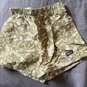 Patagonia Kids Swim Trunks - Green and Yellow